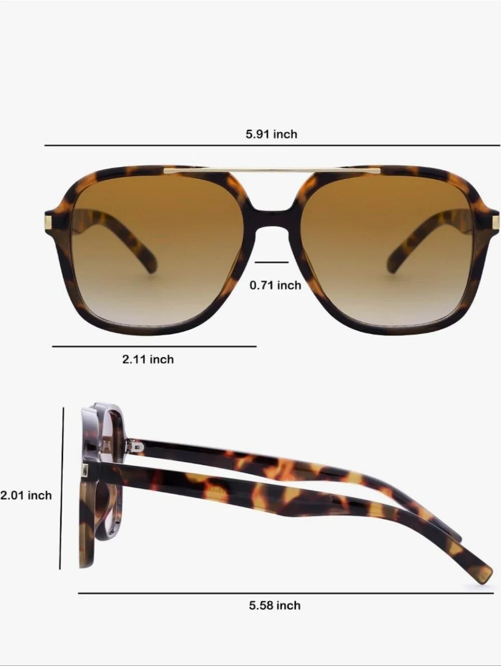 Tortoiseshell Oversized Square Sunglasses with Brown Gradient Lenses